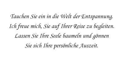 Begrüßungstext Die Insel der Ruhe